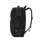 Mochila de viagem em PU com abertura de 180° e vários bolsos 18L