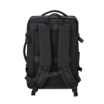 Mochila de viagem em PU com abertura de 180° e vários bolsos 18L