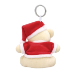 Porta-chaves de ursinho de peluche com fato e gorro de Natal