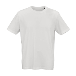 T-shirt unissexo de algodão orgânico com gola canelada 140 g/m2 cor branco terceira vista 
