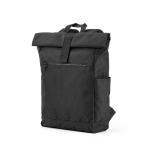 Mochila com fecho enrolável em plástico reciclado para portátil 15,6'' cor preto
