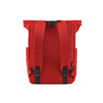 Mochila com fecho enrolável em plástico reciclado para portátil 15,6'' cor vermelho vista traseira 