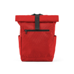 Mochila com fecho enrolável em plástico reciclado para portátil 15,6'' cor vermelho vista frontal 
