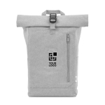 Mochila ecológica roll-top com base reforçada e bolso frontal 16L vista principal