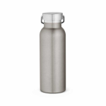 Garrafa térmica em aço inoxidável reciclado com acabamento mate 530ml cor prateado vista traseira 