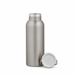 Garrafa térmica em aço inoxidável reciclado com acabamento mate 530ml cor prateado segunda vista frontal 