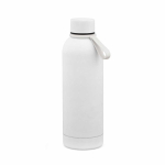 Garrafa térmica em aço inoxidável reciclado com pega em silicone 490ml cor branco