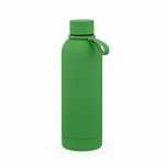 Garrafa térmica em aço inoxidável reciclado com pega em silicone 490ml cor verde