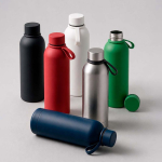 Garrafa térmica em aço inoxidável reciclado com pega em silicone 490ml