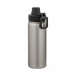 Garrafa térmica em aço inoxidável reciclado com tampa dupla 500ml cor prateado