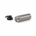 Garrafa térmica em aço inoxidável reciclado com tampa dupla 500ml cor prateado terceira vista 