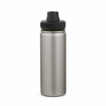 Garrafa térmica em aço inoxidável reciclado com tampa dupla 500ml cor prateado vista traseira 
