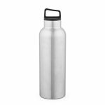 Garrafa térmica em aço inoxidável reciclado com pega de transporte 2L cor prateado vista frontal 