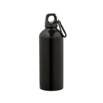 Garrafa em aço inoxidável reciclado com acabamento brilhante 510ml cor preto vista frontal 