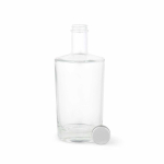 Garrafa de vidro cilíndrica com gargalo estreito e tampa prateada 760ml cor transparente segunda vista