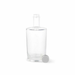 Garrafa cilíndrica de vidro com tampa prateada antigotas 540ml cor transparente segunda vista