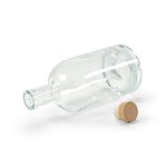 Garrafa com corpo de vidro e tampa hermética de madeira 780ml cor transparente vista frontal 