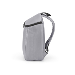 Mochila térmica em poliéster reciclado com fecho duplo 12L cor cinzento quarta vista 