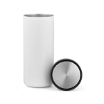 Copo de viagem de parede dupla em aço inoxidável reciclado 500ml cor branco segunda vista