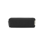 Estojo multiusos em lona reciclada com fecho de correr 270 g/m2 cor preto vista frontal 