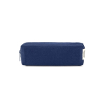 Estojo multiusos em lona reciclada com fecho de correr 270 g/m2 cor azul-marinho vista frontal 