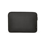Capa resistente e impermeável para portátil em nylon reciclado 15,6'' cor preto vista frontal 