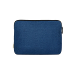Capa para portátil com acolchoamento rígido em lona reciclada 15,6'' cor azul-marinho vista frontal 