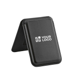 Porta-cartões magnético 2 em 1 em pele vegan com suporte para telemóvel vista principal