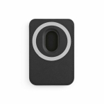 Porta-cartões magnético para telemóvel em pele sintética com clipe cor preto vista traseira 