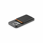 Porta-cartões magnético para telemóvel em pele sintética com clipe cor preto vista de detalhe 
