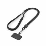 Cordão universal ajustável para telemóvel em poliéster reciclado cor preto