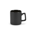 Caneca de cerâmica com acabamento mate e asa quadrada 260ml cor preto