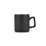 Caneca de cerâmica com acabamento mate e asa quadrada 260ml cor preto segunda vista
