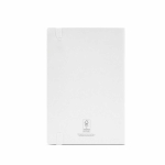 Caderno pele sintética reciclada e capa flexível A5, páginas pautadas cor branco vista traseira 