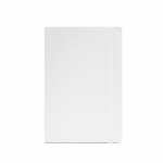 Caderno pele sintética reciclada e capa flexível A5, páginas pautadas cor branco vista frontal 
