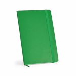 Caderno pele sintética reciclada e capa flexível A5, páginas pautadas cor verde