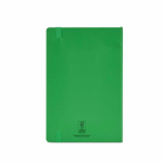 Caderno pele sintética reciclada e capa flexível A5, páginas pautadas cor verde vista traseira 
