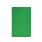 Caderno pele sintética reciclada e capa flexível A5, páginas pautadas cor verde vista frontal 