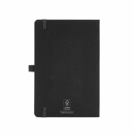 Caderno ecológico de capa dura com bolso interior e páginas pautadas A5 cor preto vista traseira 