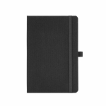 Caderno ecológico de capa dura com bolso interior e páginas pautadas A5 cor preto vista frontal 