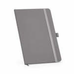 Caderno ecológico de capa dura com bolso interior e páginas pautadas A5 cor cinzento