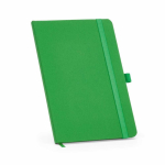 Caderno ecológico de capa dura com bolso interior e páginas pautadas A5 cor verde