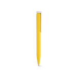 Esferográfica em plástico reciclado com design ultraleve e tinta azul cor amarelo segunda vista