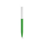 Esferográfica em plástico reciclado com design ultraleve e tinta azul cor verde vista frontal 