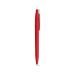Caneta com corpo em plástico reciclado, clipe grande e tinta azul cor vermelho segunda vista