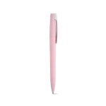 Caneta com corpo em plástico reciclado, clipe grande e tinta azul cor cor-de-rosa claro segunda vista