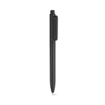 Caneta de plástico reciclado com clip reforçado e tinta azul cor preto