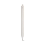 Caneta de plástico reciclado com clip reforçado e tinta azul cor branco vista traseira 