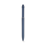 Caneta de plástico reciclado com clip reforçado e tinta azul cor azul-marinho vista frontal 