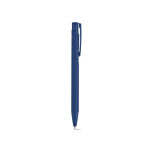 Caneta em alumínio reciclado com acabamento emborrachado e tinta azul cor azul-marinho segunda vista